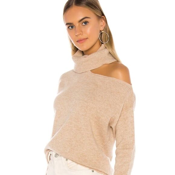 PAIGE Raundi Cold-Shoulder Sweater in Camel - Picture 6 of 10